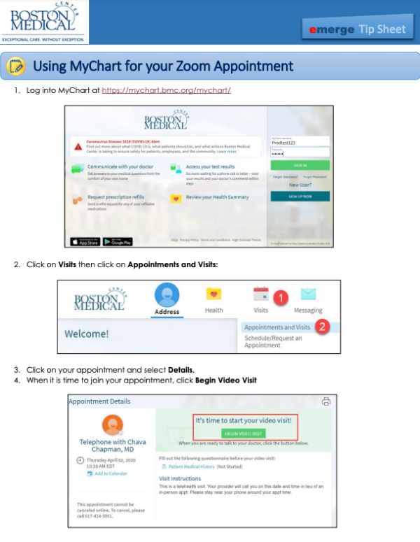 Boston Medical MyChart Zoom Appointment Guide 600x775 