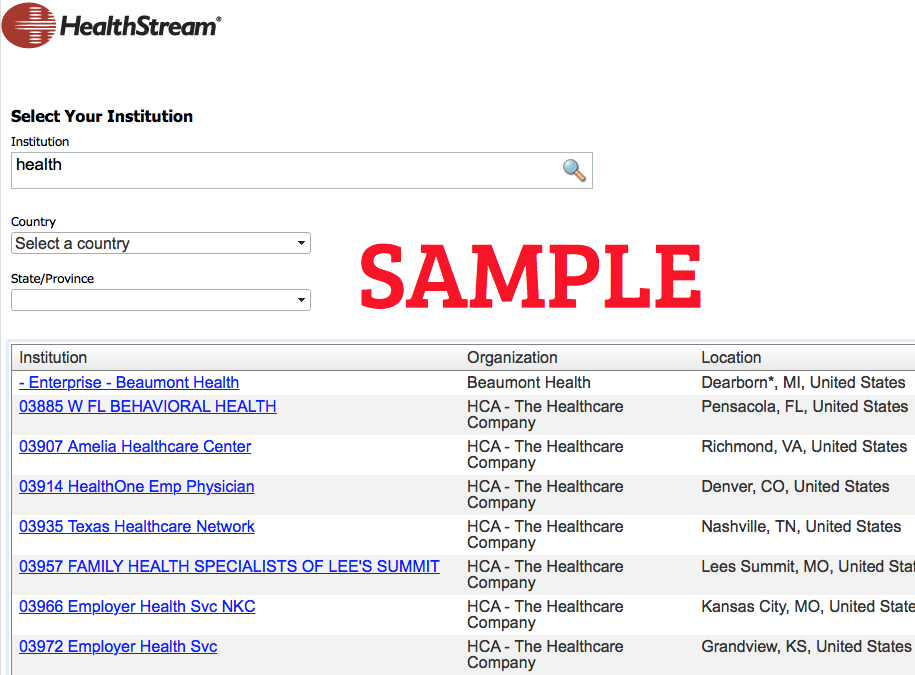 HCA Healthstream Login