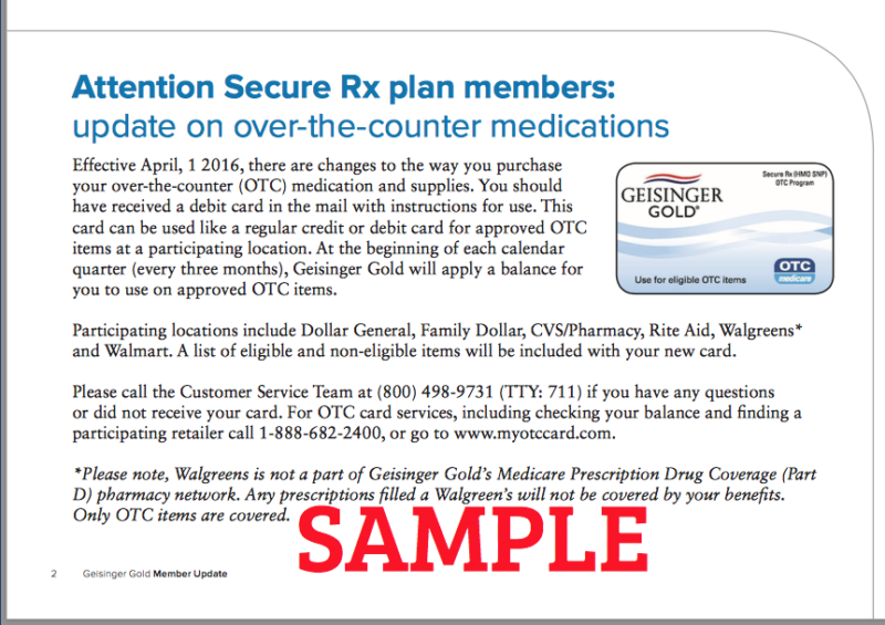 Geisinger Activate Over The Counter Card OTC Activation