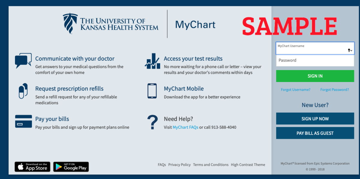 mychart.kansashealthsystem.com/mychart | University Kansas