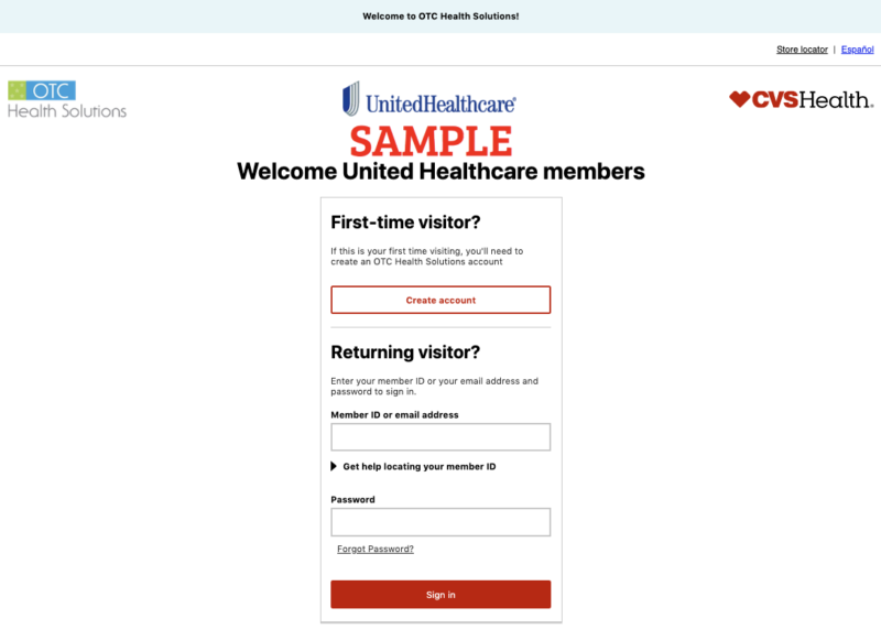 United Healthcare UHC OTC Login